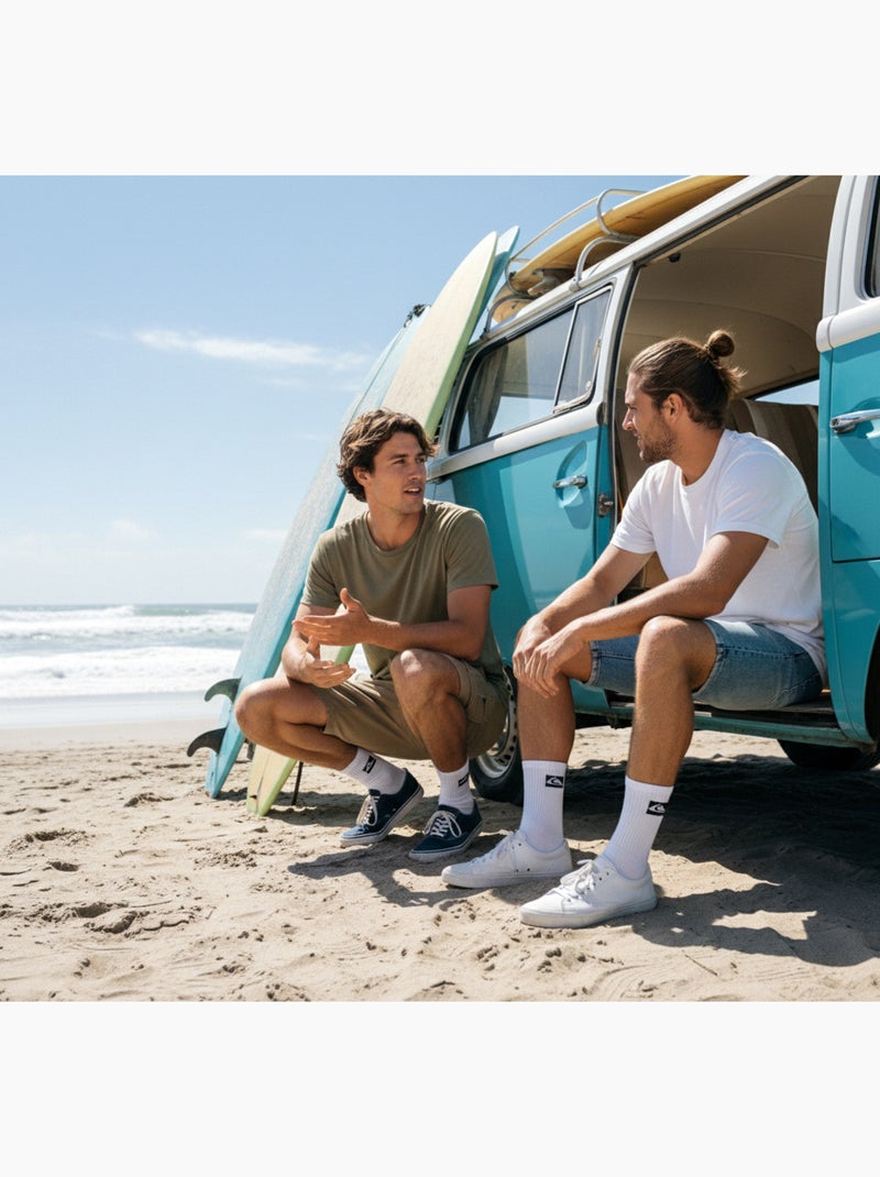 Quiksilver Heren Sokken Set van 6 Crew Sport Cushioned Wit - Kiabi