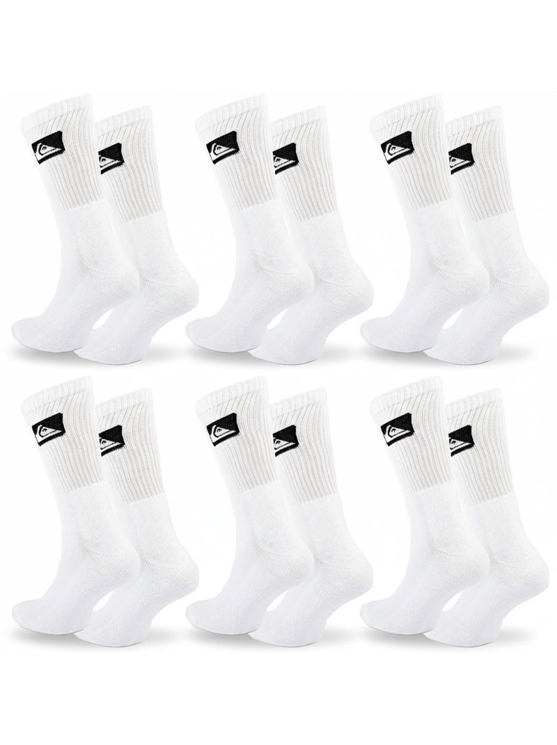 Quiksilver Heren Sokken Set van 6 Crew Sport Cushioned Wit - Kiabi