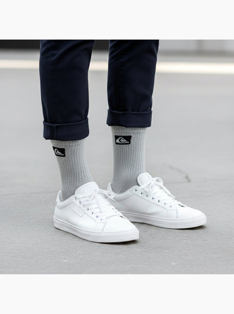 Quiksilver Heren Sokken Set van 6 Crew Sport Cushioned Wit Zwart Grijs - Kiabi