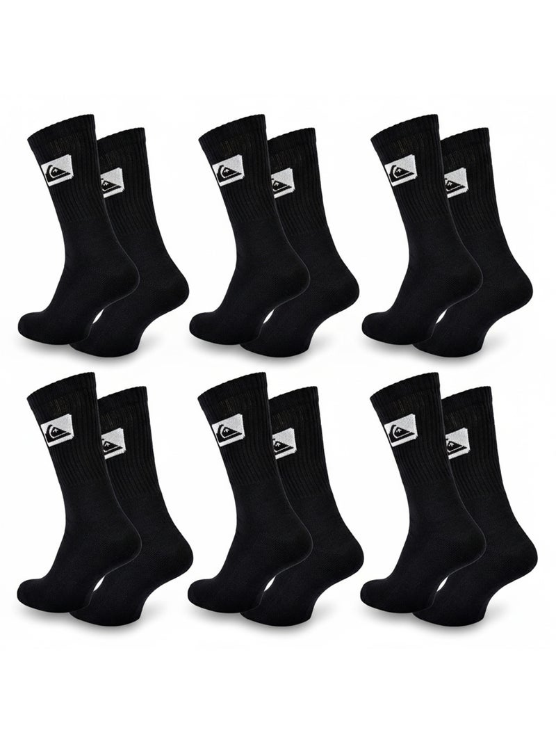 Quiksilver Heren Sokken Set van 6 Crew Sport Cushioned Zwart - Kiabi