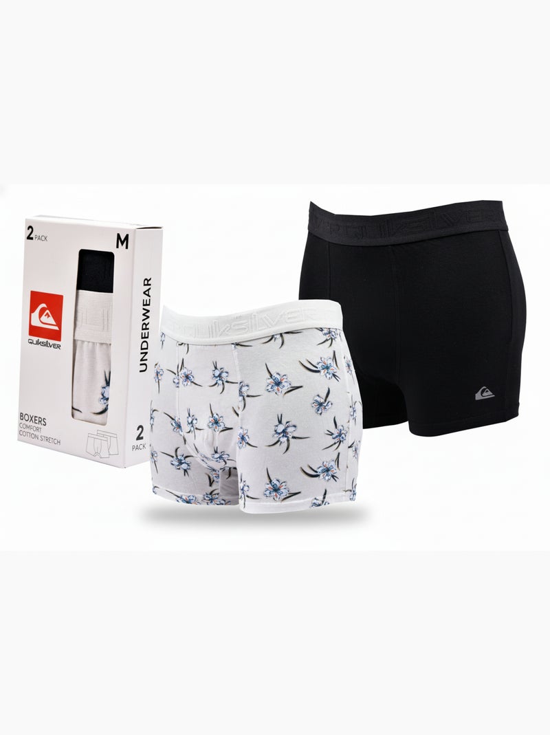 Quiksilver Herenboxershorts Set Katoen Stretch - Set van 2 Zwart Beige - Kiabi