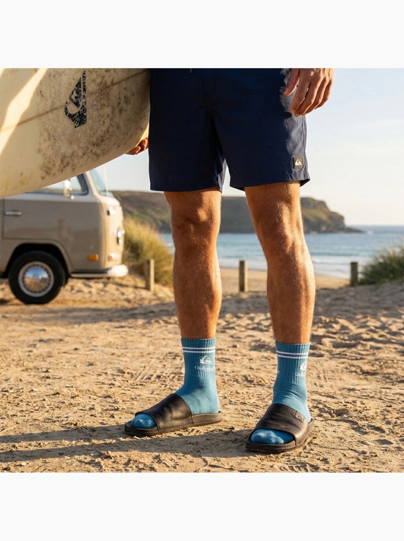Quiksilver Herenokken Quarter Set 6 Paar Sport Lagonblauw - Kiabi