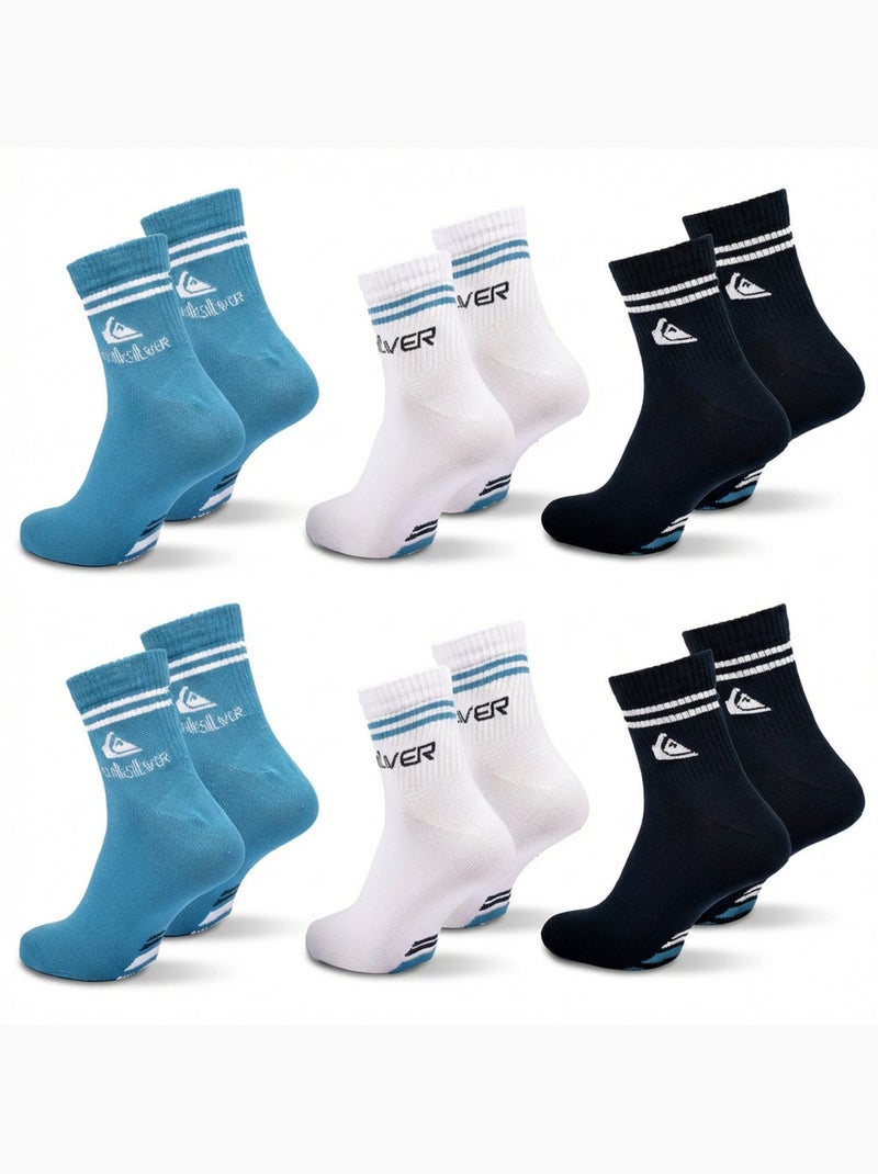 Quiksilver Herenokken Quarter Set 6 Paar Sport Lagonblauw - Kiabi