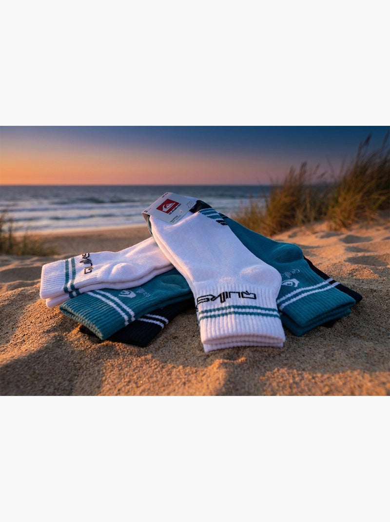 Quiksilver Herenokken Quarter Set 6 Paar Sport Lagonblauw - Kiabi