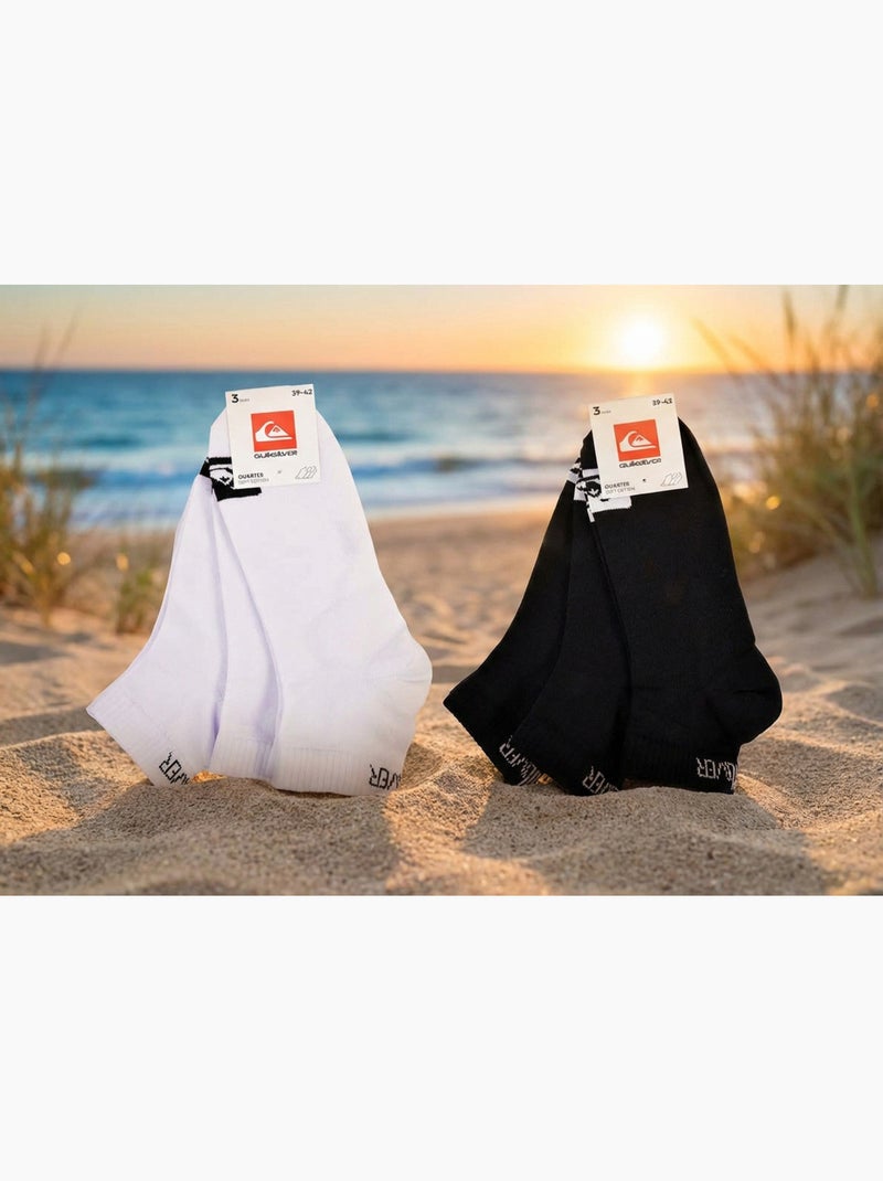 Quiksilver Herenokken Quarter Set 6 Paar Sport Wit Zwart - Kiabi
