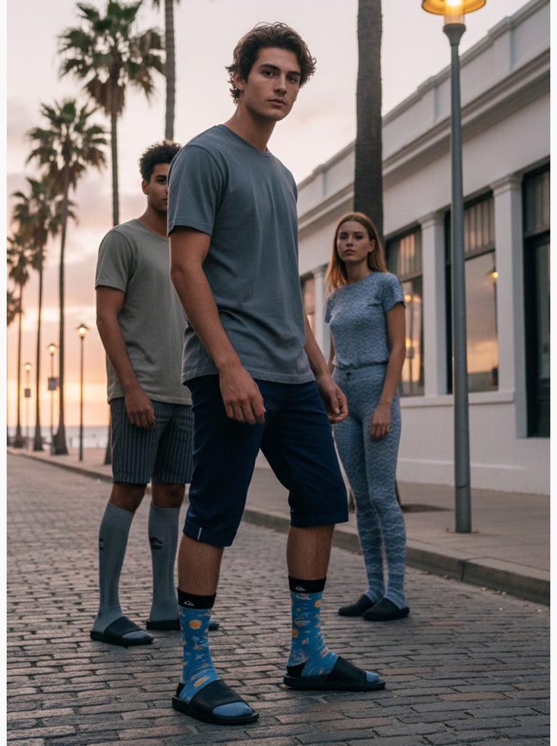 Quiksilver herensokkeneerset crew long lifestyle 2 paar Blauw - Kiabi