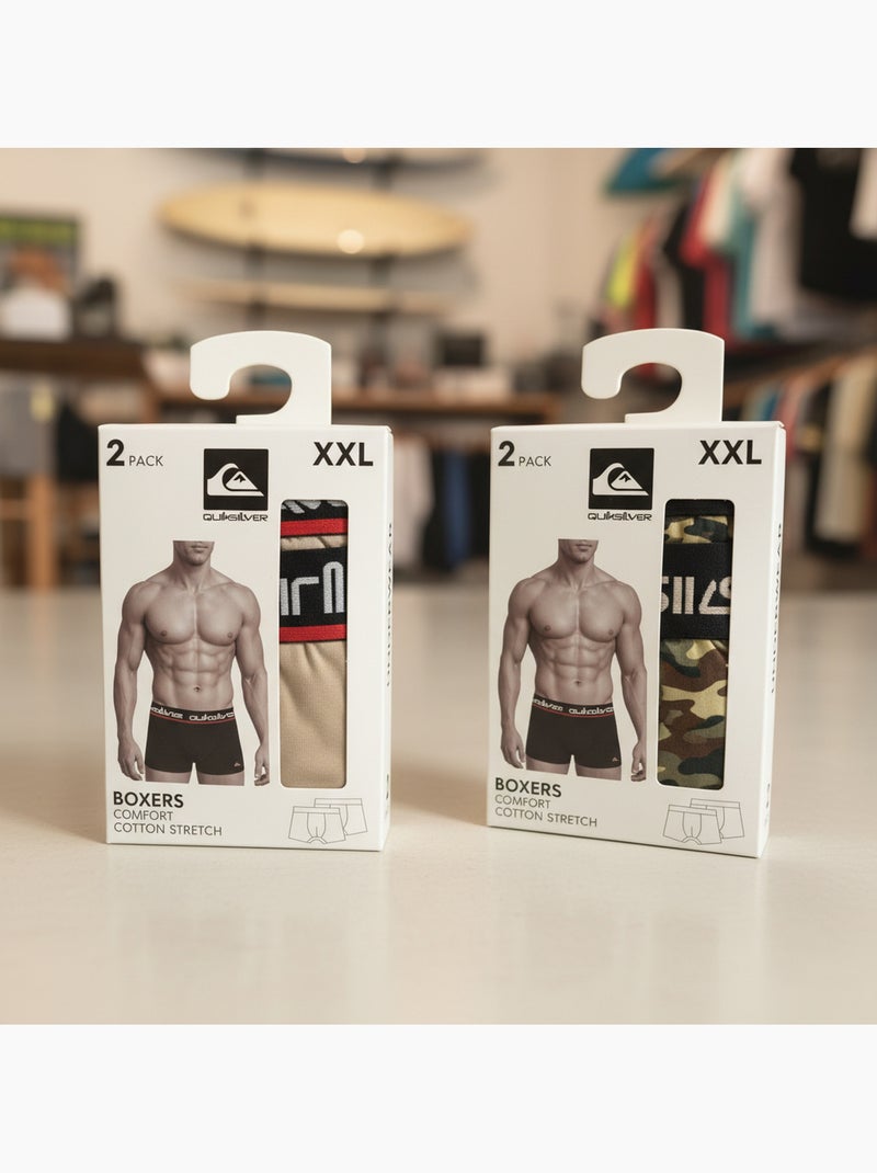 Quiksilver officiële licentie boxershorts heren set van 4 geschenkdoos Kakigrijs Zwart - Kiabi