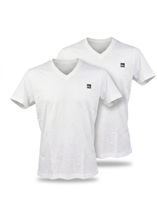 Quiksilver Pack de 2 T Shirts Homme 100% Coton Col Rond ou Col V - Kiabi Quiksilver Pack de 2 T Shirts Homme 100% Coton Col Rond ou Col V - Kiabi