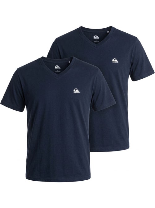 Quiksilver Pack de 2 T Shirts Homme 100% Coton Col Rond ou Col V - Kiabi Quiksilver Pack de 2 T Shirts Homme 100% Coton Col Rond ou Col V - Kiabi