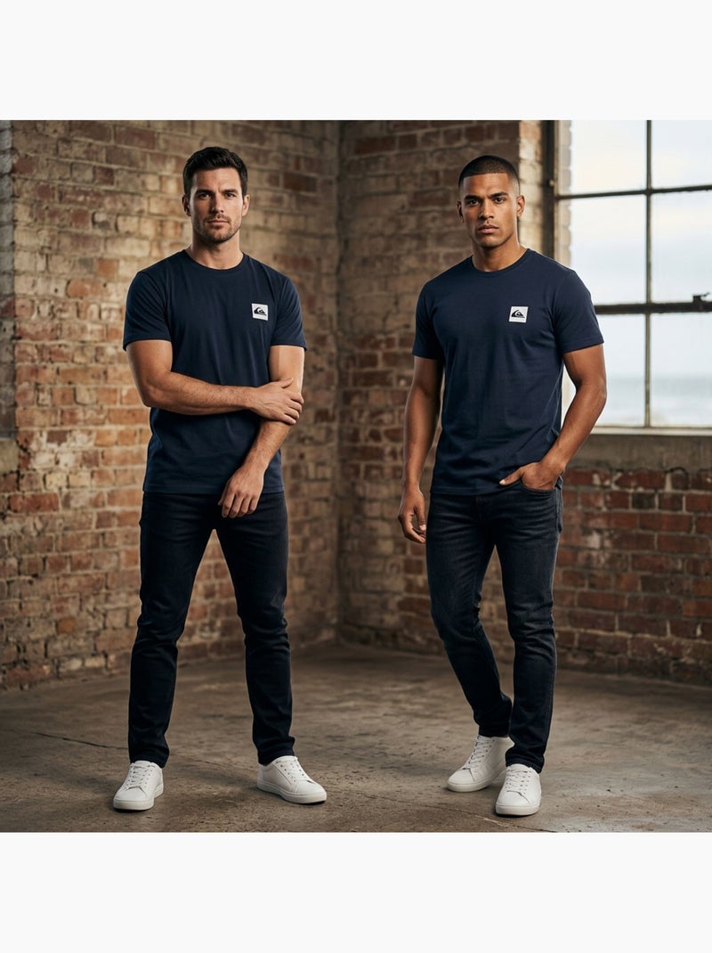 Quiksilver Pack de 2 T Shirts Homme 100% Coton Col Rond ou Col V Bleu marine - Kiabi