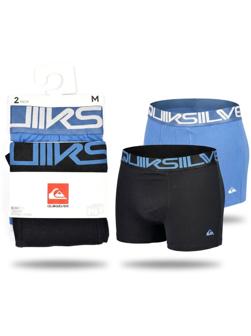 Quiksilver pack de 6 boxers homme coton stretch logo Noir Bleu - Kiabi