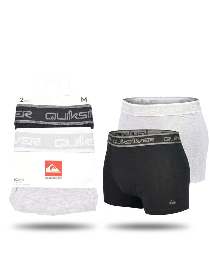 Quiksilver pack de 6 boxers homme coton stretch logo Noir Gris - Kiabi