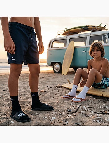Quiksilver Pack de Chaussettes Enfant QUARTER Lot 6 Paires Sport