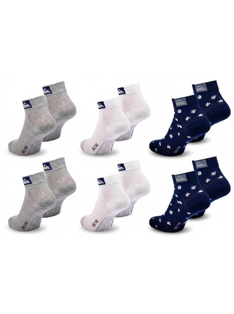 Quiksilver Pack de Chaussettes Enfant QUARTER  Lot 6 Paires Sport Gris Bleu - Kiabi