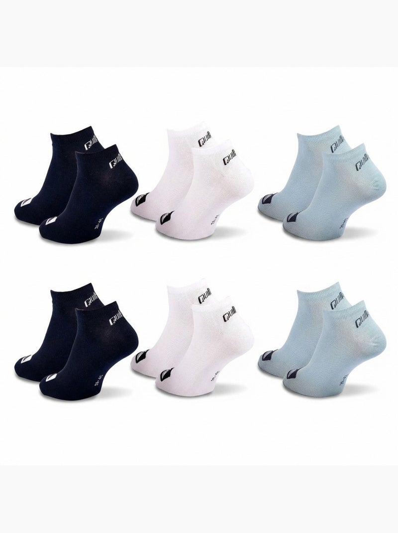 Quiksilver pack de chaussettes enfant sneaker lot 6 paires sport Blanc Noir Bleu - Kiabi