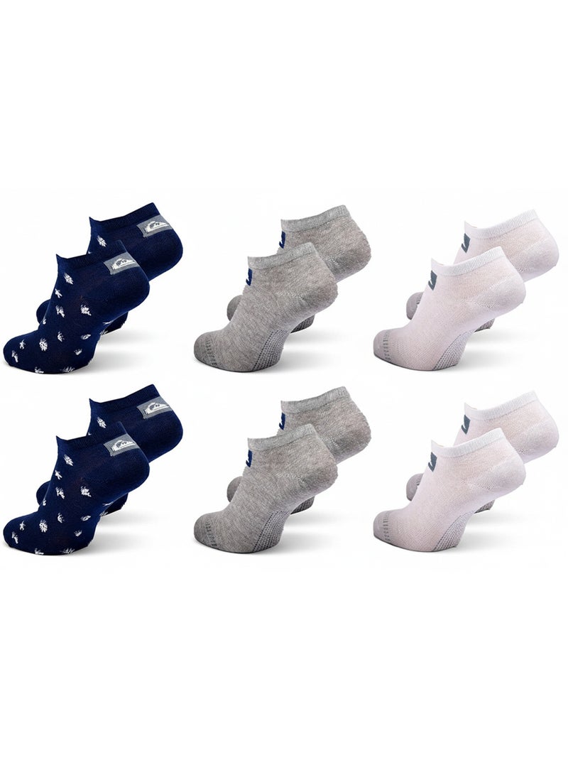 Quiksilver pack de chaussettes enfant sneaker lot 6 paires sport Gris Bleu - Kiabi