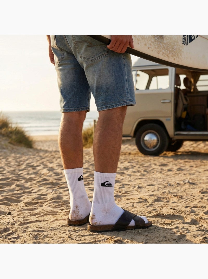 Quiksilver Pack de Chaussettes Homme QUARTER Lot 6 Paires Sport Blanc Noir - Kiabi