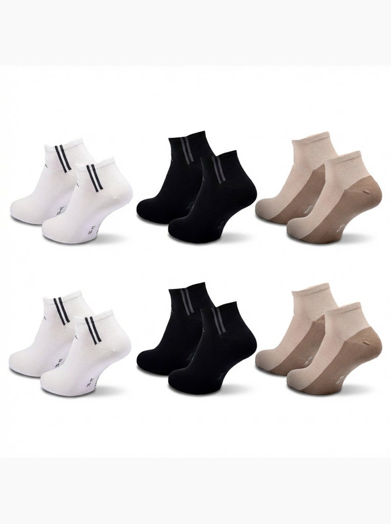 Quiksilver pack de chaussettes homme sneaker lot 6 paires sport Blanc Marron Noir - Kiabi