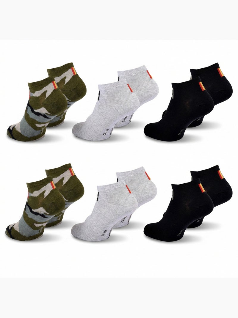 Quiksilver pack de chaussettes homme sneaker lot 6 paires sport Blanc / Noir / Vert - Kiabi