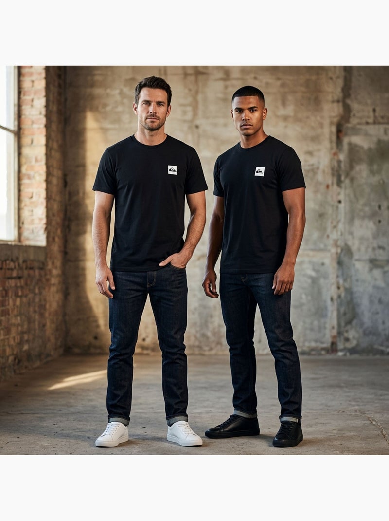 Quiksilver Set van 2 heren T-shirts 100% katoen, ronde hals of V-hals Zwart - Kiabi