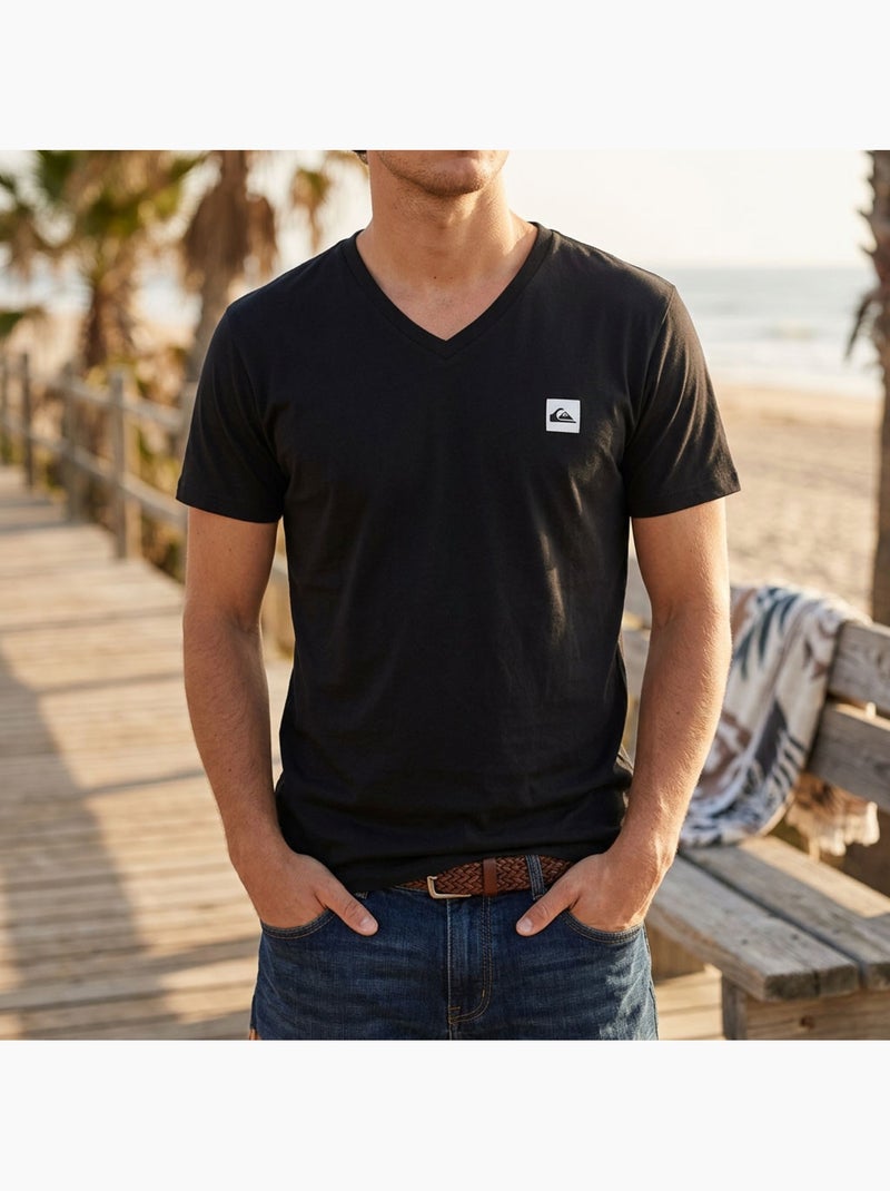Quiksilver Set van 2 heren T-shirts 100% katoen, ronde hals of V-hals Zwart Zwart - Kiabi