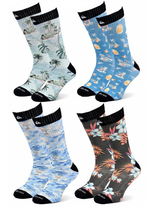 Quiksilver set van 4 paar heren sokken crew long lifestyle - Kiabi