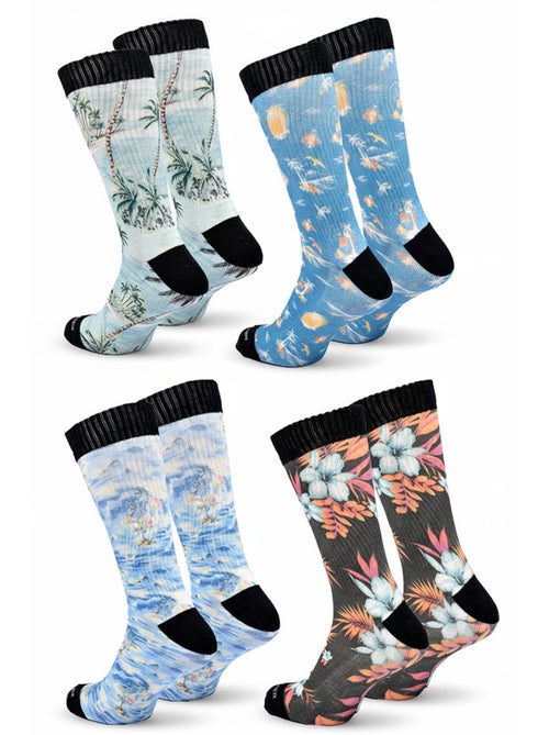 Quiksilver set van 4 paar heren sokken crew long lifestyle - Kiabi