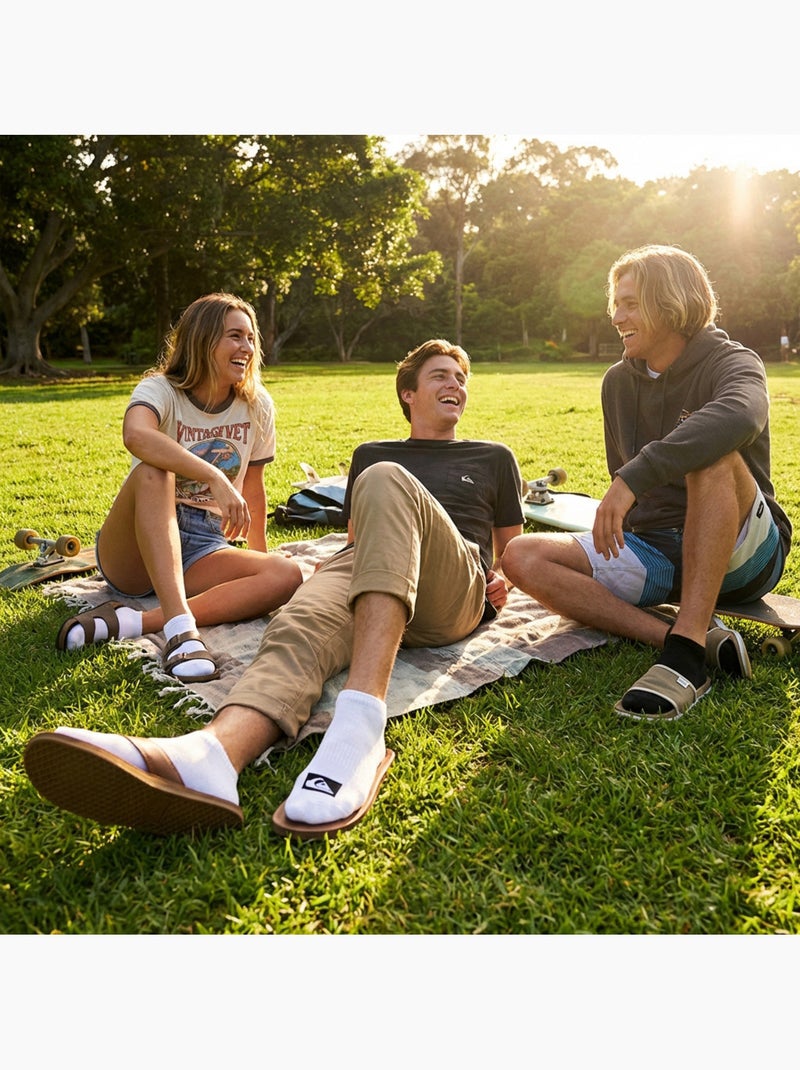 Quiksilver set van 6 paar herensokken sneaker sport Wit Groen - Kiabi