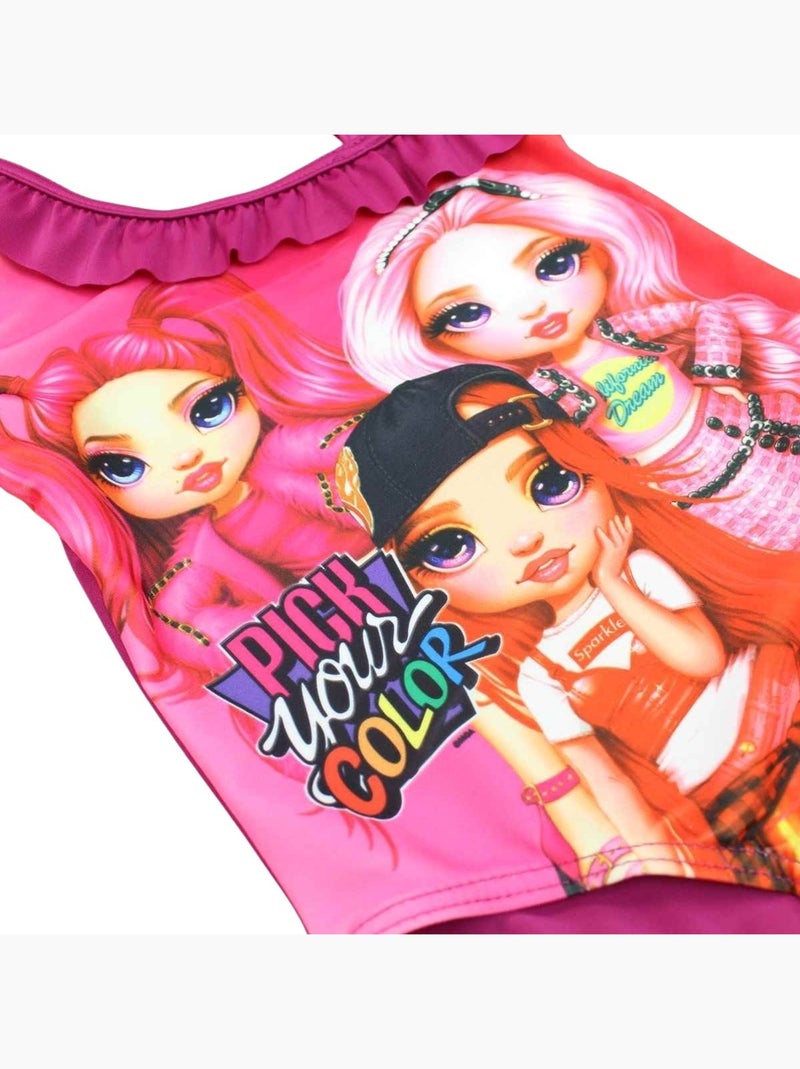 Rainbow High - Maillot de bain une pièce enfant à imprimé Rose fushia - Kiabi