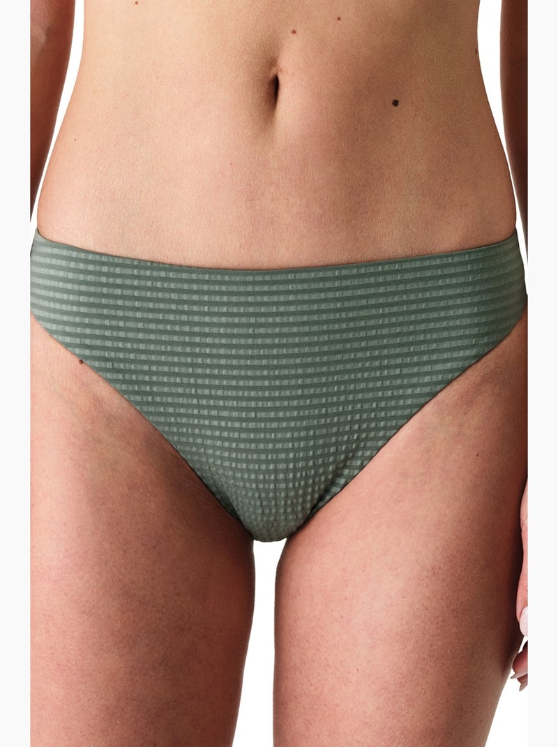Rana bikinibroekje met structuur en hoge taille penti Kaki - Kiabi