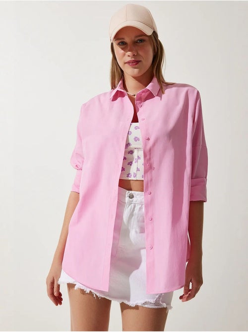 Ravissante chemise oversize en popeline à manches longues istanbul - Kiabi