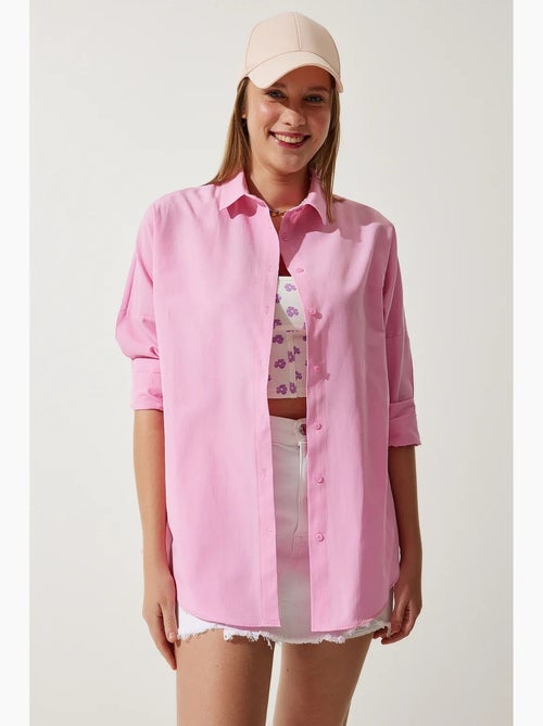 Ravissante chemise oversize en popeline à manches longues istanbul - Kiabi