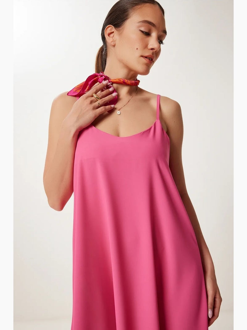 Ravissante robe longue sans manches à col en u istanbul Magenta - Kiabi