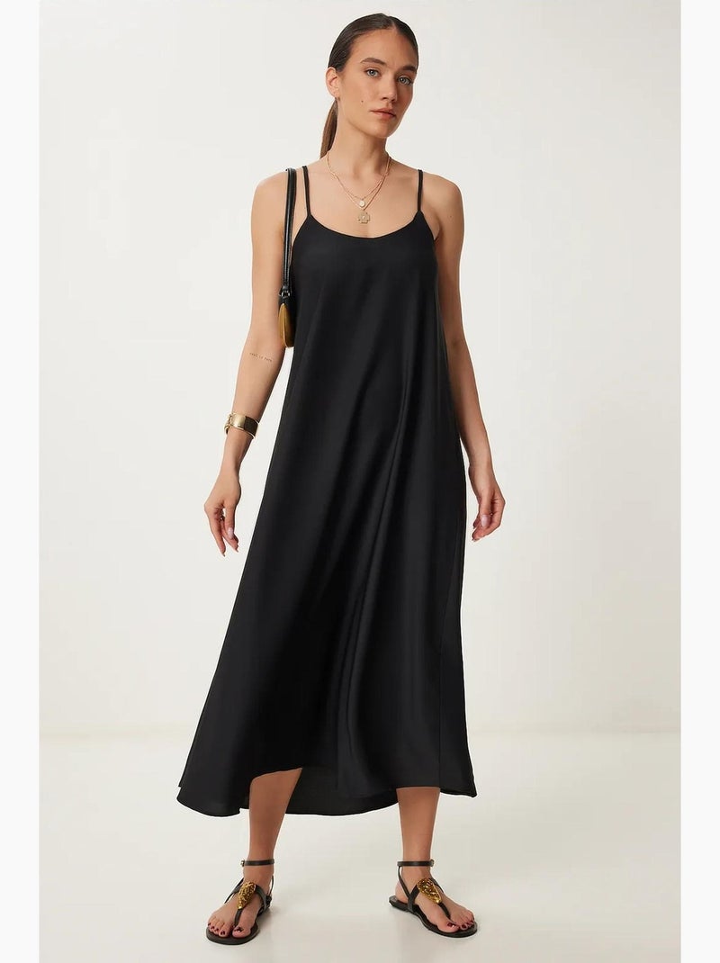 Ravissante robe longue sans manches à col en u istanbul Noir - Kiabi