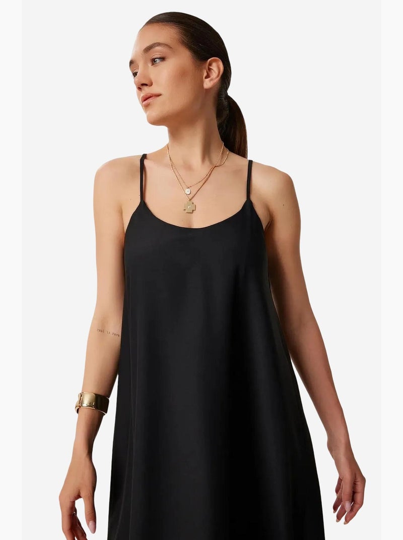 Ravissante robe longue sans manches à col en u istanbul Noir - Kiabi