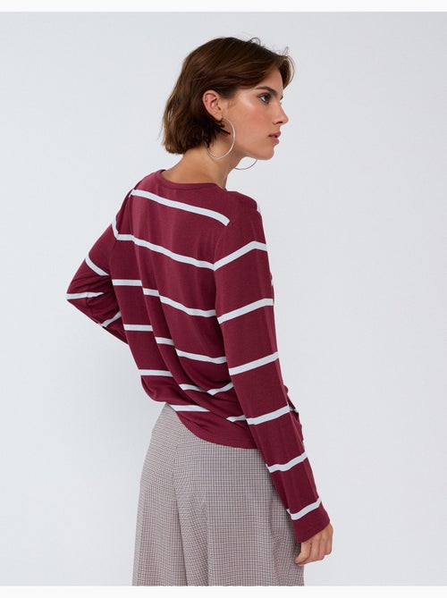Rayures de t-shirt à manches longues, mo fashion - Kiabi