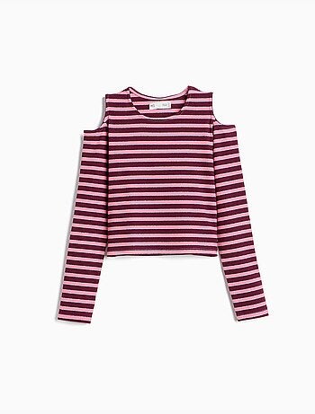 Rayures de t-shirt à manches longues, mo fashion