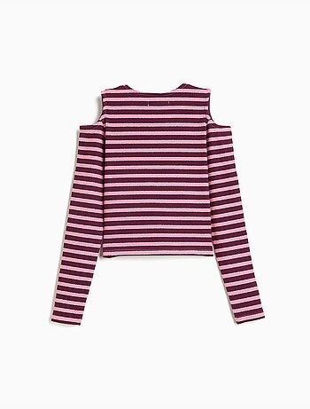 Rayures de t-shirt à manches longues, mo fashion