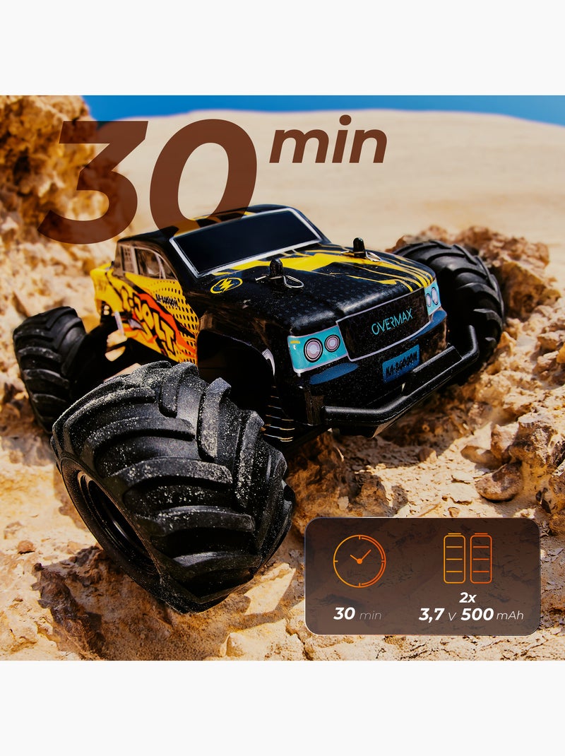 RC-auto met afstandsbediening OVERMAX X-Jolt – Voor alle terreinen – 20 km/u – 30 min – Schaal 1:20 Geel - Kiabi