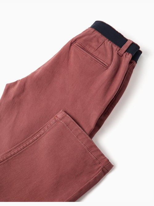 Recht model twill chino broek met elastische band - Kiabi Recht model twill chino broek met elastische band - Kiabi