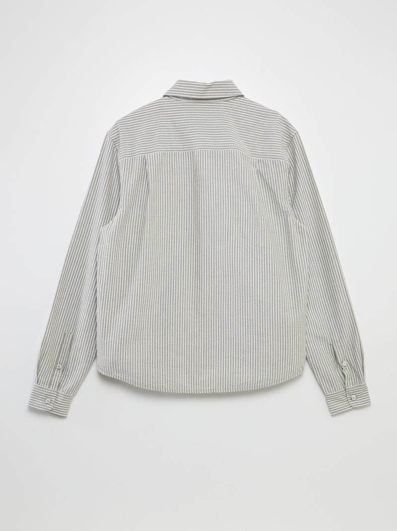 Recht overhemd - collectie makkelijk aan te trekken KAKI - Kiabi