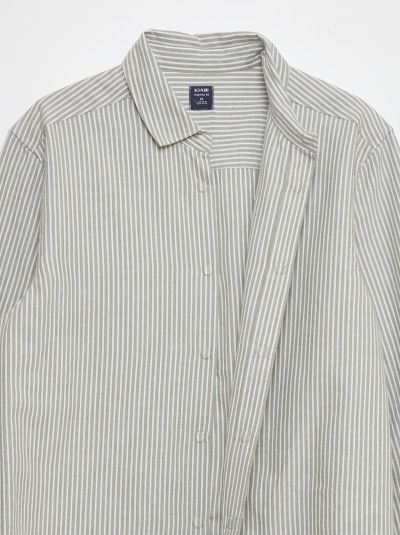 Recht overhemd - collectie makkelijk aan te trekken KAKI - Kiabi