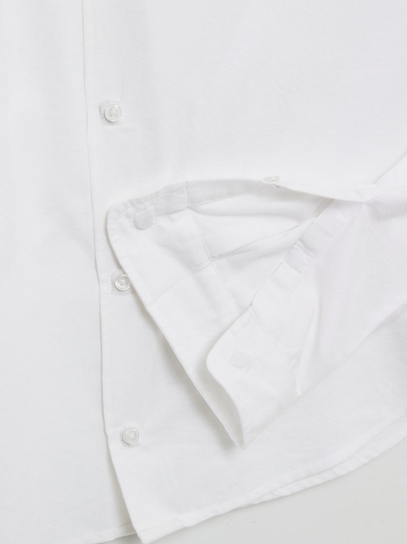 Recht overhemd - collectie makkelijk aan te trekken wit - Kiabi