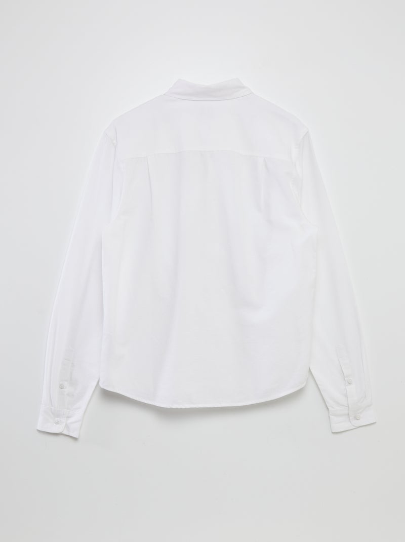 Recht overhemd - collectie makkelijk aan te trekken wit - Kiabi