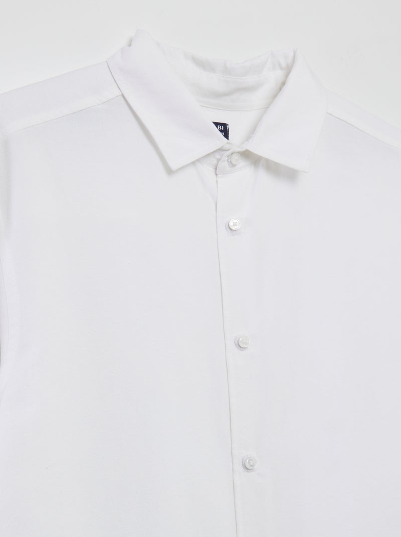 Recht overhemd - collectie makkelijk aan te trekken wit - Kiabi