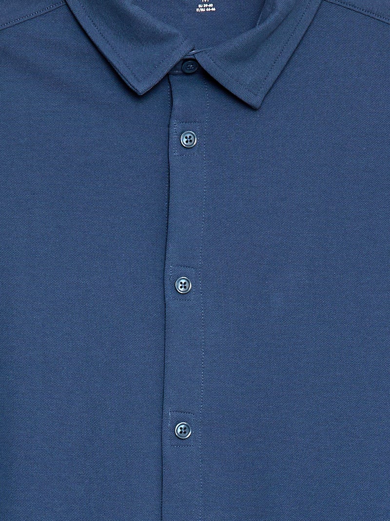 Recht overhemd - gemakkelijk aan te trekken collectie Blauw - Kiabi