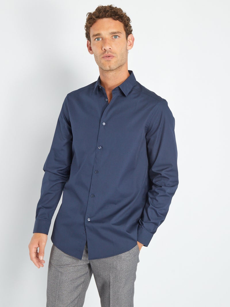 Recht overhemd blauw - Kiabi