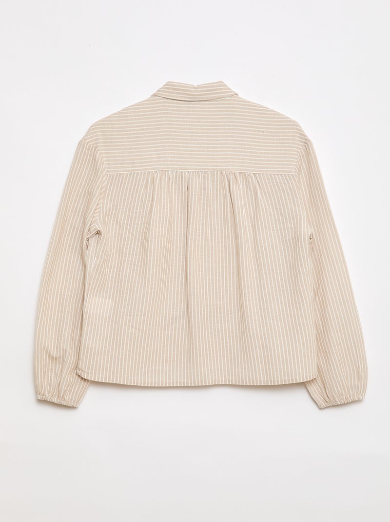Recht overhemd met strepen - So Easy Biege - Kiabi