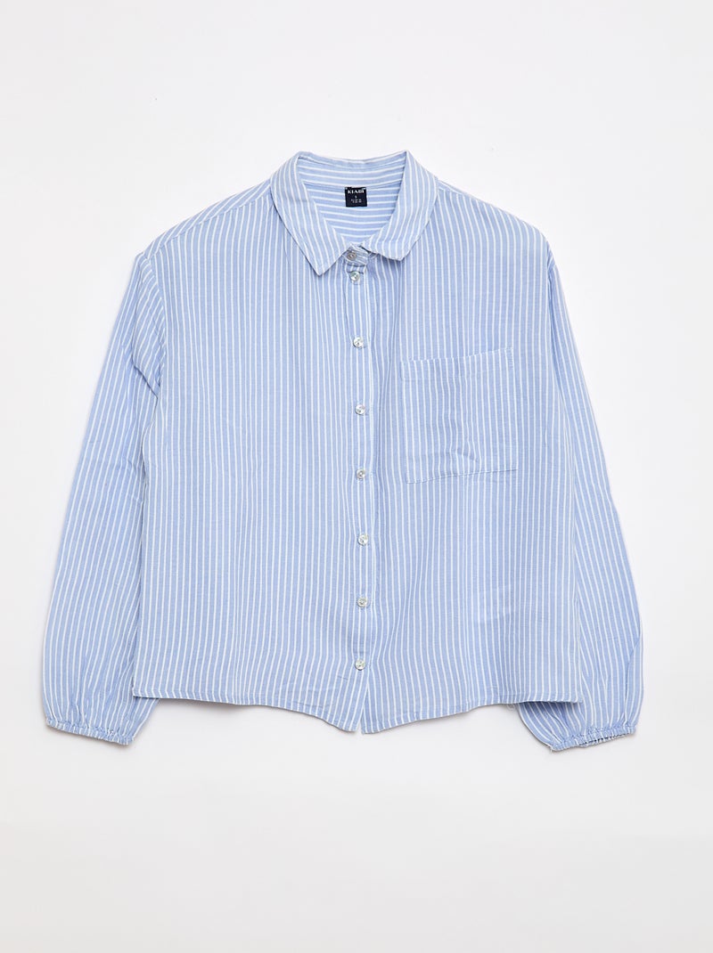 Recht overhemd met strepen - So Easy Blauw - Kiabi