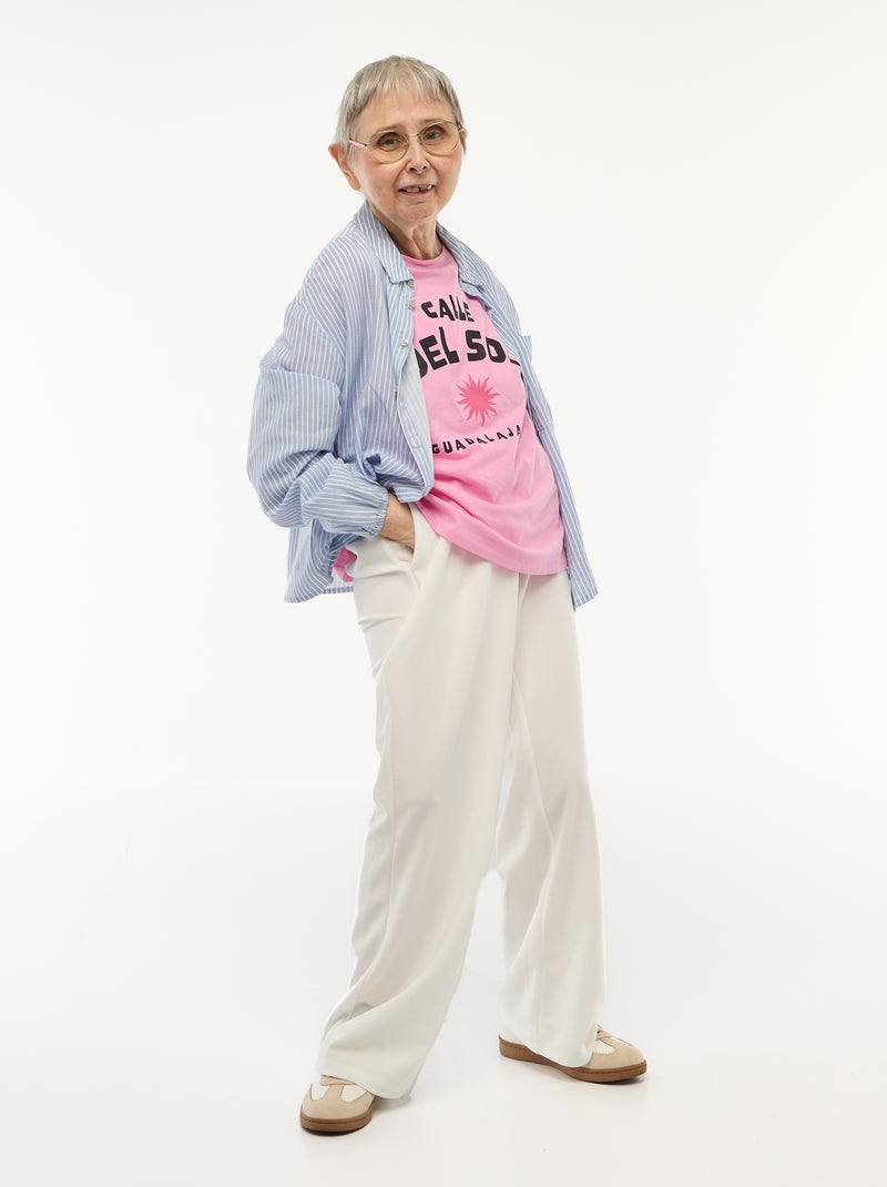 Recht overhemd met strepen - So Easy Blauw - Kiabi